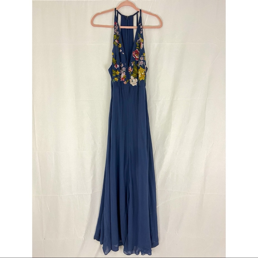 ASOS Tall Pleated Maxi Dress with Embroidery